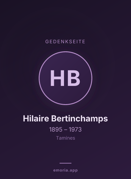 Gedenkportrait von Hilaire Bertinchamps