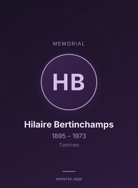 Memorial portrait of Hilaire Bertinchamps