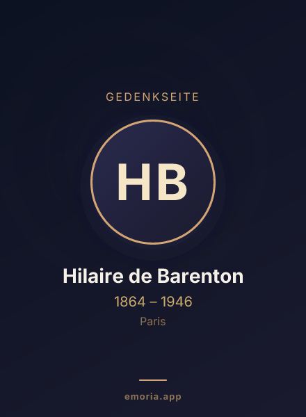 Gedenkportrait von Hilaire de Barenton