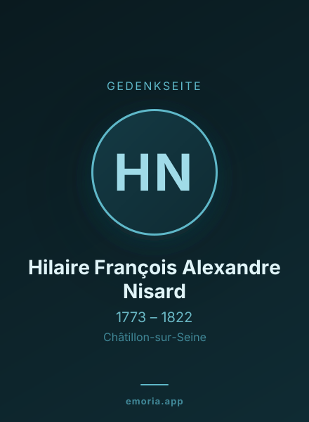Gedenkportrait von Hilaire François Alexandre Nisard