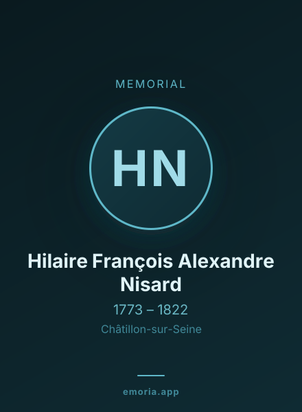Memorial portrait of Hilaire François Alexandre Nisard