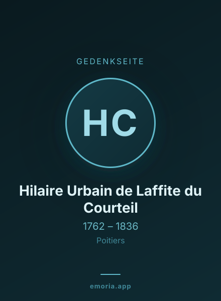 Gedenkportrait von Hilaire Urbain de Laffite du Courteil