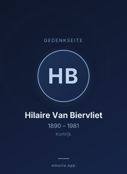 Gedenkportrait von Hilaire Van Biervliet