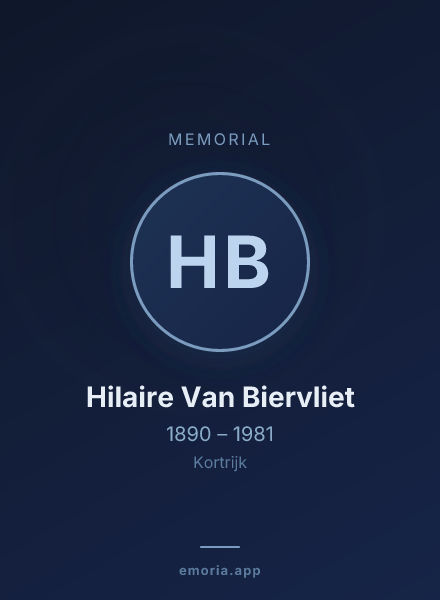 Memorial portrait of Hilaire Van Biervliet