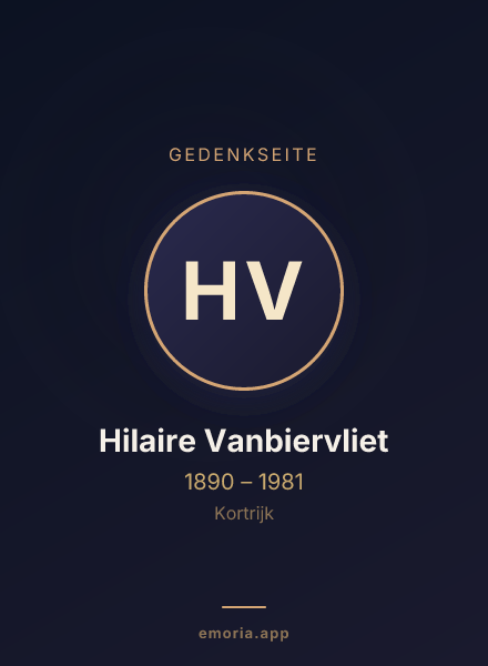 Gedenkportrait von Hilaire Vanbiervliet