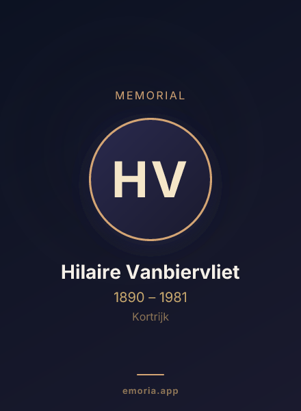 Memorial portrait of Hilaire Vanbiervliet