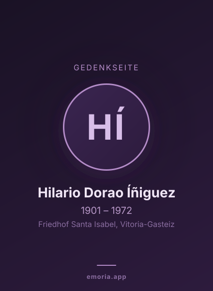 Gedenkportrait von Hilario Dorao Íñiguez