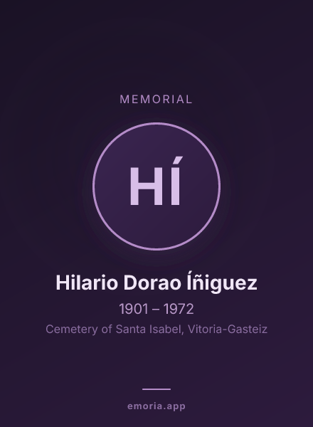 Memorial portrait of Hilario Dorao Íñiguez