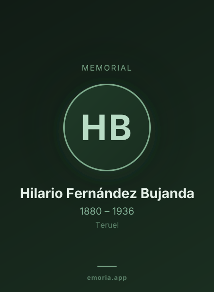 Memorial portrait of Hilario Fernández Bujanda