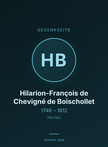 Gedenkportrait von Hilarion-François de Chevigné de Boischollet