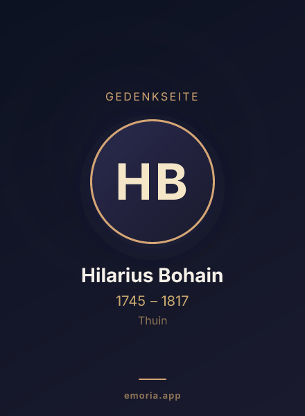 Gedenkportrait von Hilarius Bohain
