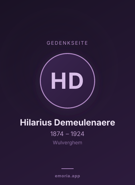 Gedenkportrait von Hilarius Demeulenaere