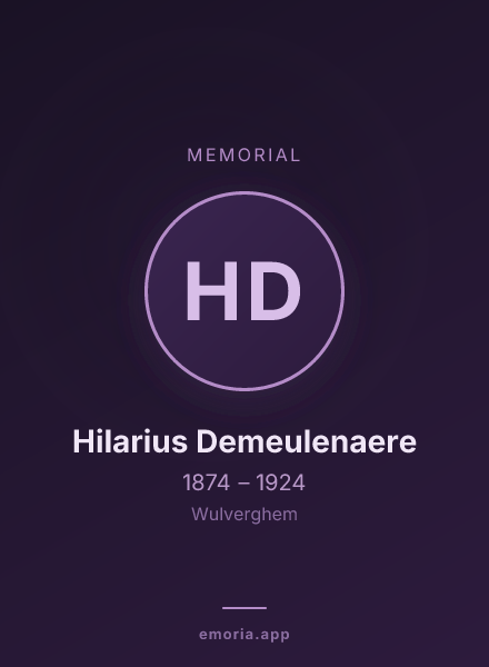 Memorial portrait of Hilarius Demeulenaere