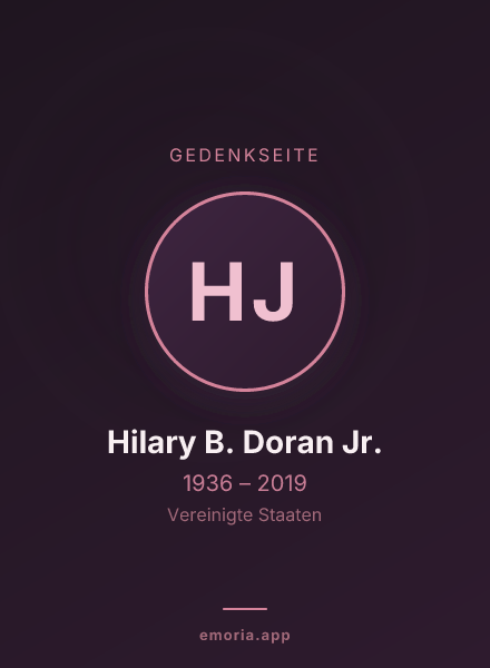 Gedenkportrait von Hilary B. Doran Jr.