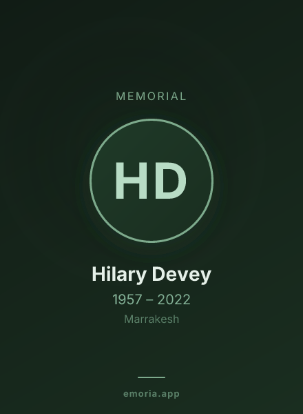 Memorial portrait of Hilary Devey