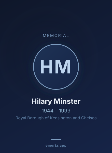 Memorial portrait of Hilary Minster