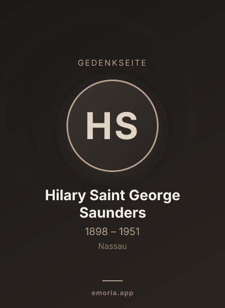 Gedenkportrait von Hilary Saint George Saunders