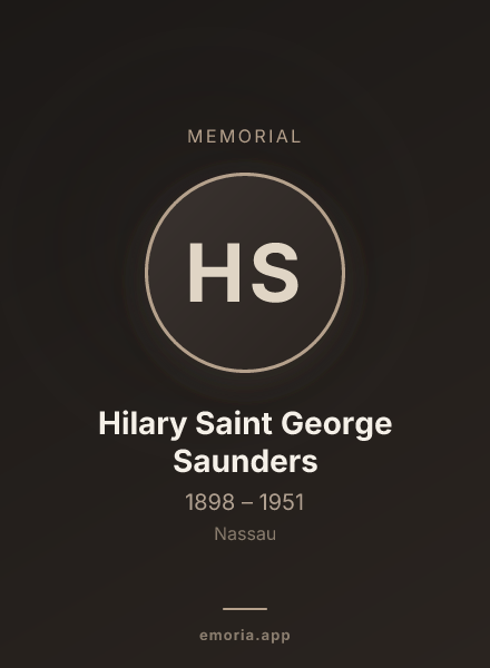 Memorial portrait of Hilary Saint George Saunders