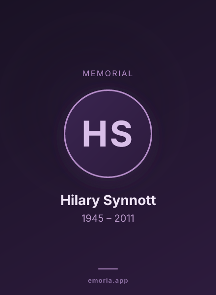 Memorial portrait of Hilary Synnott