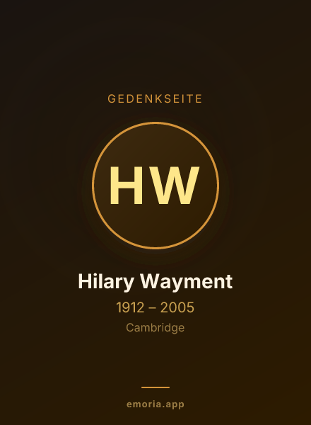 Gedenkportrait von Hilary Wayment