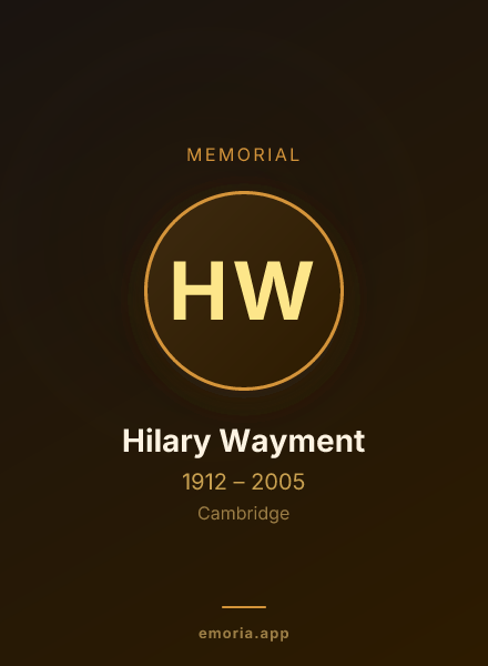 Memorial portrait of Hilary Wayment