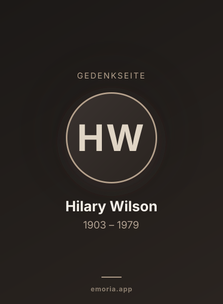 Gedenkportrait von Hilary Wilson