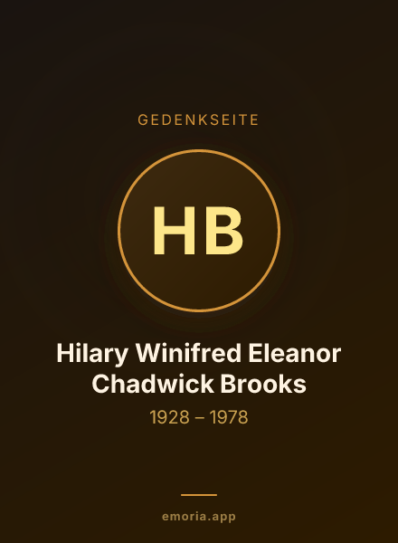 Gedenkportrait von Hilary Winifred Eleanor Chadwick Brooks