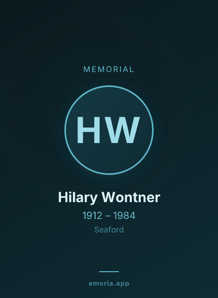 Memorial portrait of Hilary Wontner