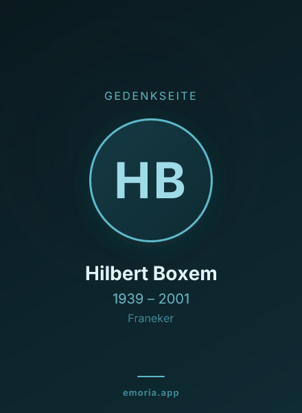 Gedenkportrait von Hilbert Boxem