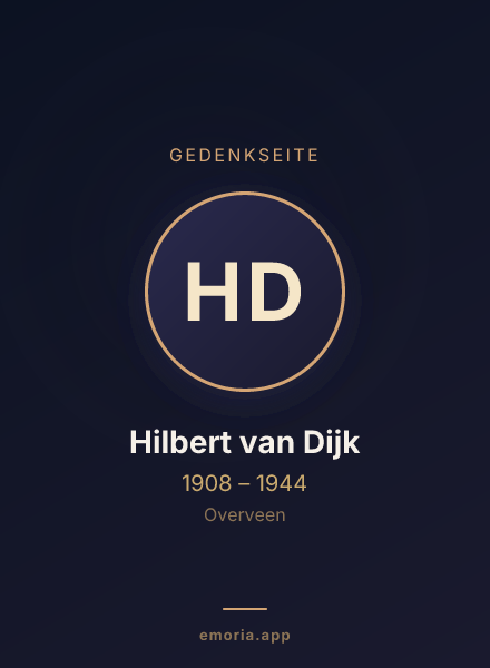 Gedenkportrait von Hilbert van Dijk