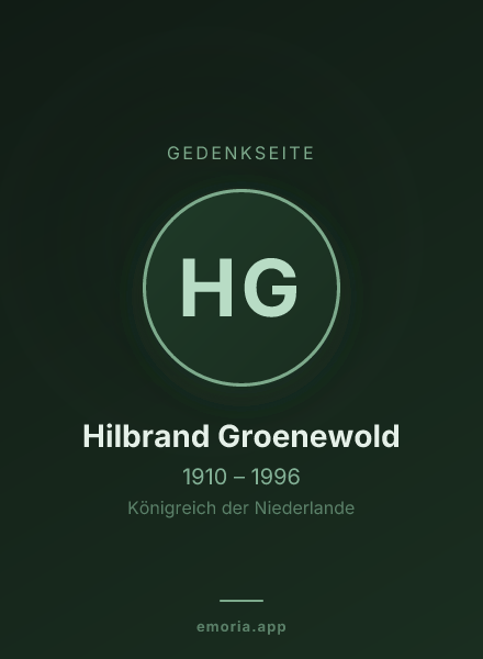 Gedenkportrait von Hilbrand Groenewold