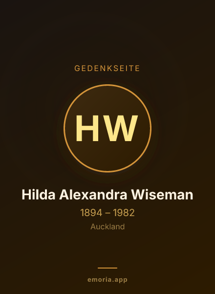 Gedenkportrait von Hilda Alexandra Wiseman