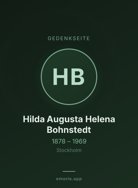 Gedenkportrait von Hilda Augusta Helena Bohnstedt