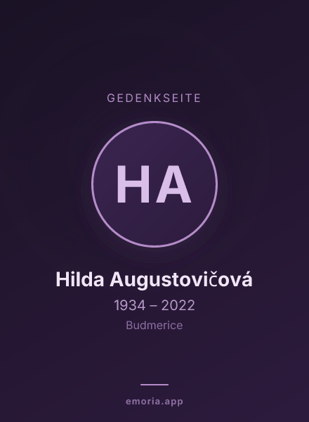 Gedenkportrait von Hilda Augustovičová