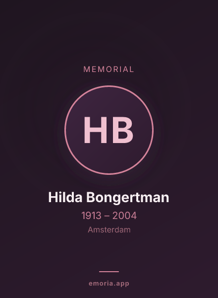 Memorial portrait of Hilda Bongertman