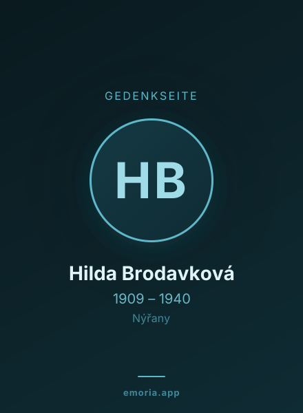 Gedenkportrait von Hilda Brodavková