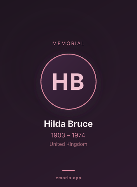 Memorial portrait of Hilda Bruce