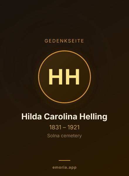 Gedenkportrait von Hilda Carolina Helling