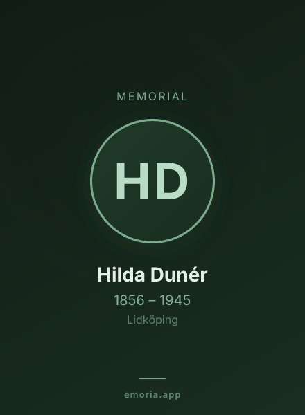 Memorial portrait of Hilda Dunér