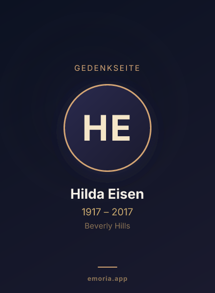 Gedenkportrait von Hilda Eisen
