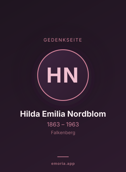 Gedenkportrait von Hilda Emilia Nordblom