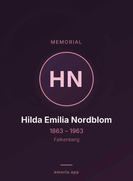 Memorial portrait of Hilda Emilia Nordblom
