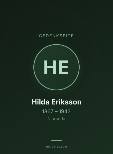 Gedenkportrait von Hilda Eriksson