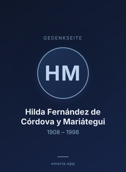 Gedenkportrait von Hilda Fernández de Córdova y Mariátegui