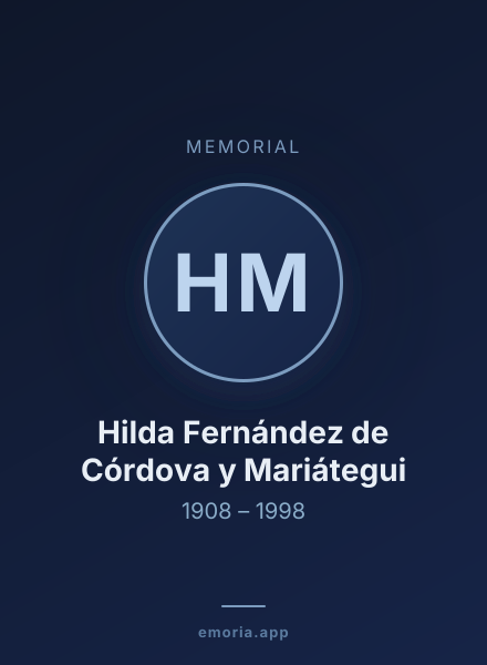 Memorial portrait of Hilda Fernández de Córdova y Mariátegui