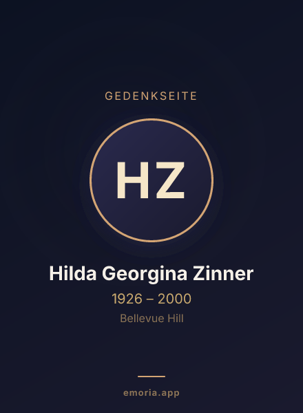 Gedenkportrait von Hilda Georgina Zinner