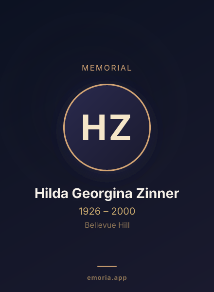 Memorial portrait of Hilda Georgina Zinner
