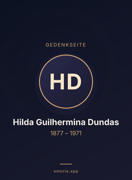 Gedenkportrait von Hilda Guilhermina Dundas