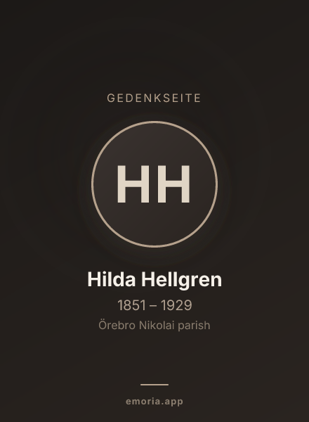 Gedenkportrait von Hilda Hellgren