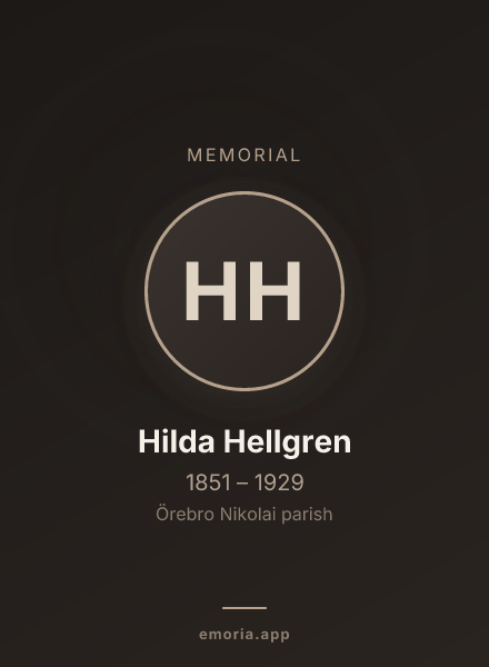 Memorial portrait of Hilda Hellgren